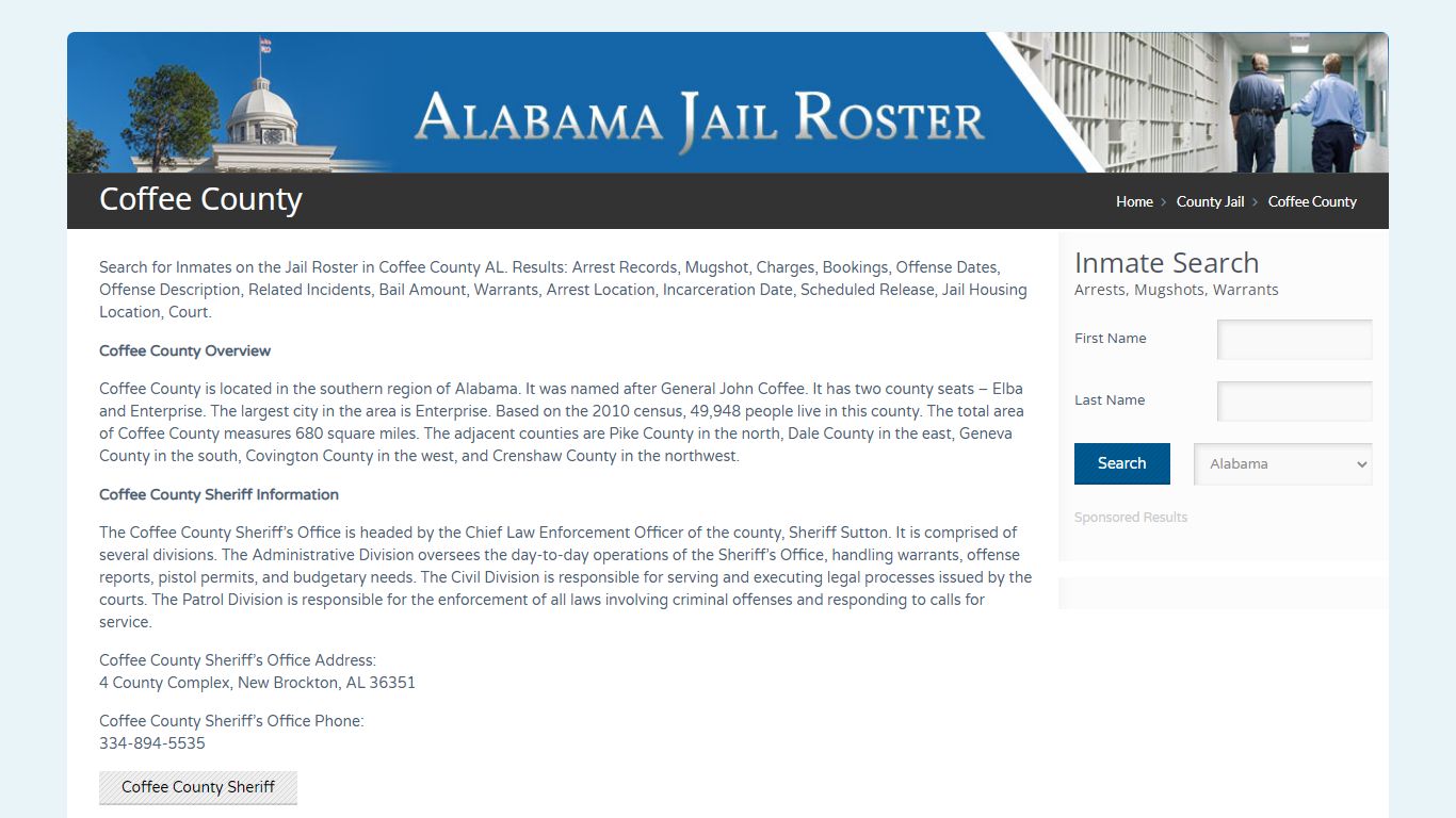 Coffee County | Alabama Jail Inmate Search